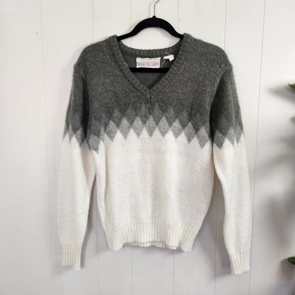 Vintage 90s Eclectic Grandpa Style Abstract Black Sweater Oversized Grunge Dad - Picture 2 of 10